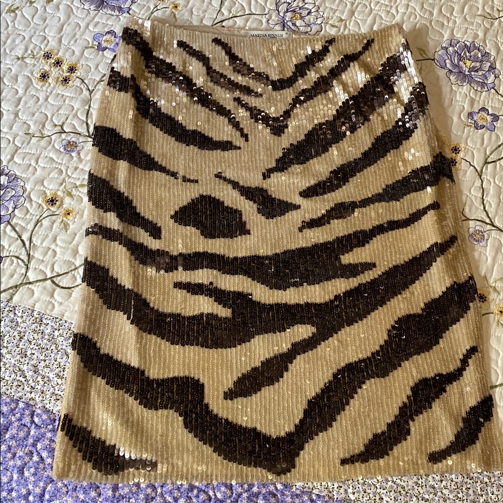 Marina Rinaldi Cream and brown Sequin